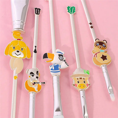 5pcs/set Animal Crossing Anime Cartoon Makeup Brush Set Newest Foundation Blending Brush Female Makeup Tool Anime Cosplay Prop