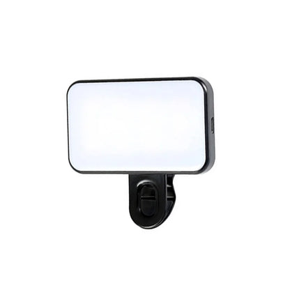 Portable LED Selfie Fill Light Rechargeable 3 Modes Adjustable Brightness Clip On For Phone, Laptop, Tablet Meeting, Make Up